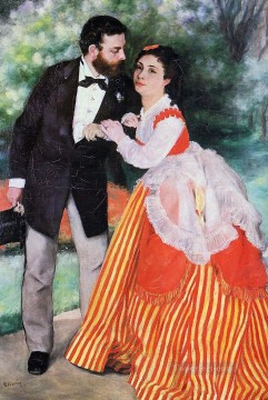 ピエール=オーギュスト・ルノワール Painting - アルフレッドとマリー・シスレーの巨匠ピエール・オーギュスト・ルノワールの肖像